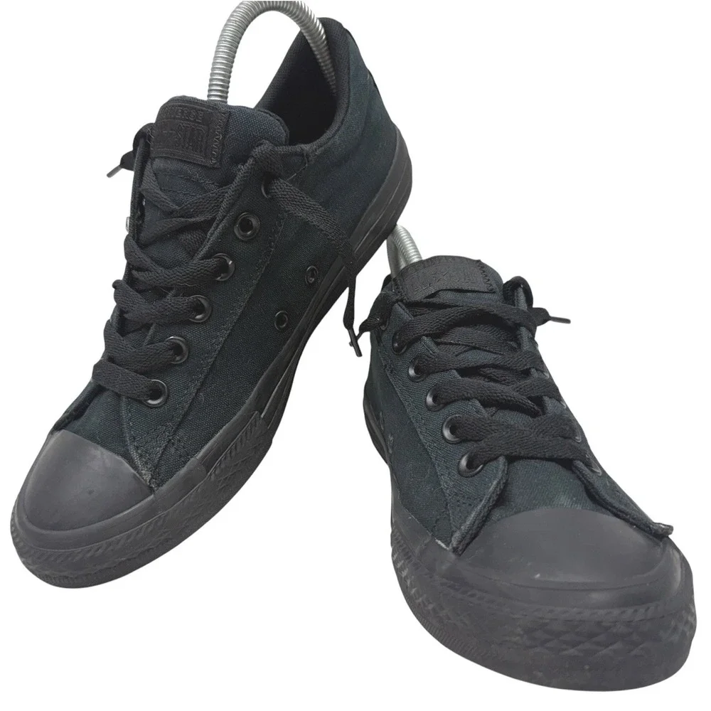 Converse Chuck Taylor All Star Low Triple Black Canvas Sneakers Youth US 6